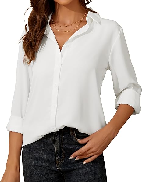 Women's button-up shirt with long sleeves