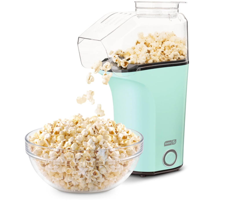 DASH Hot Air Popcorn Popper maker with measuring cup to partially burst corn kernels + melted butter,16 cups