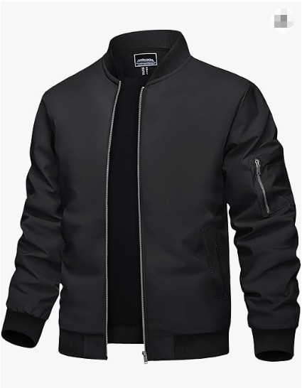 TACVASEN Men's Bomber Jacket Lightweight Casual Spring Fall Windbreaker Zip Up Coat with Pocket