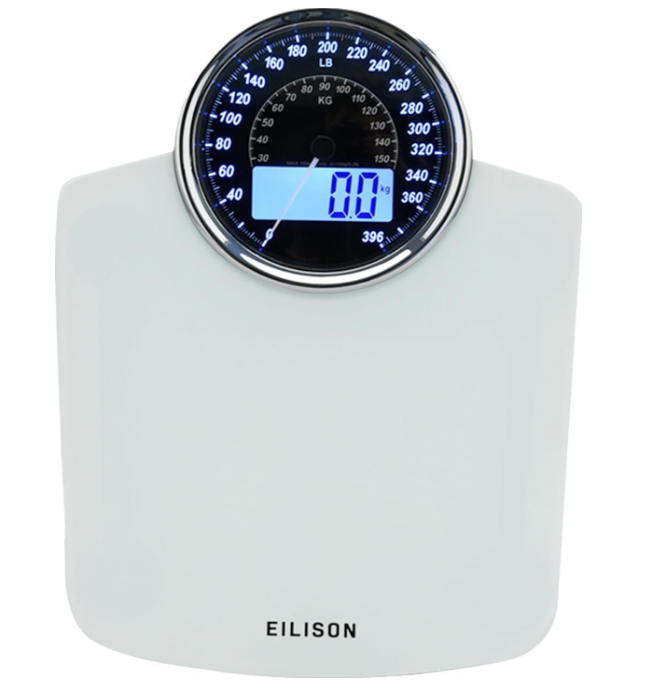 Digital and analog weighing scales